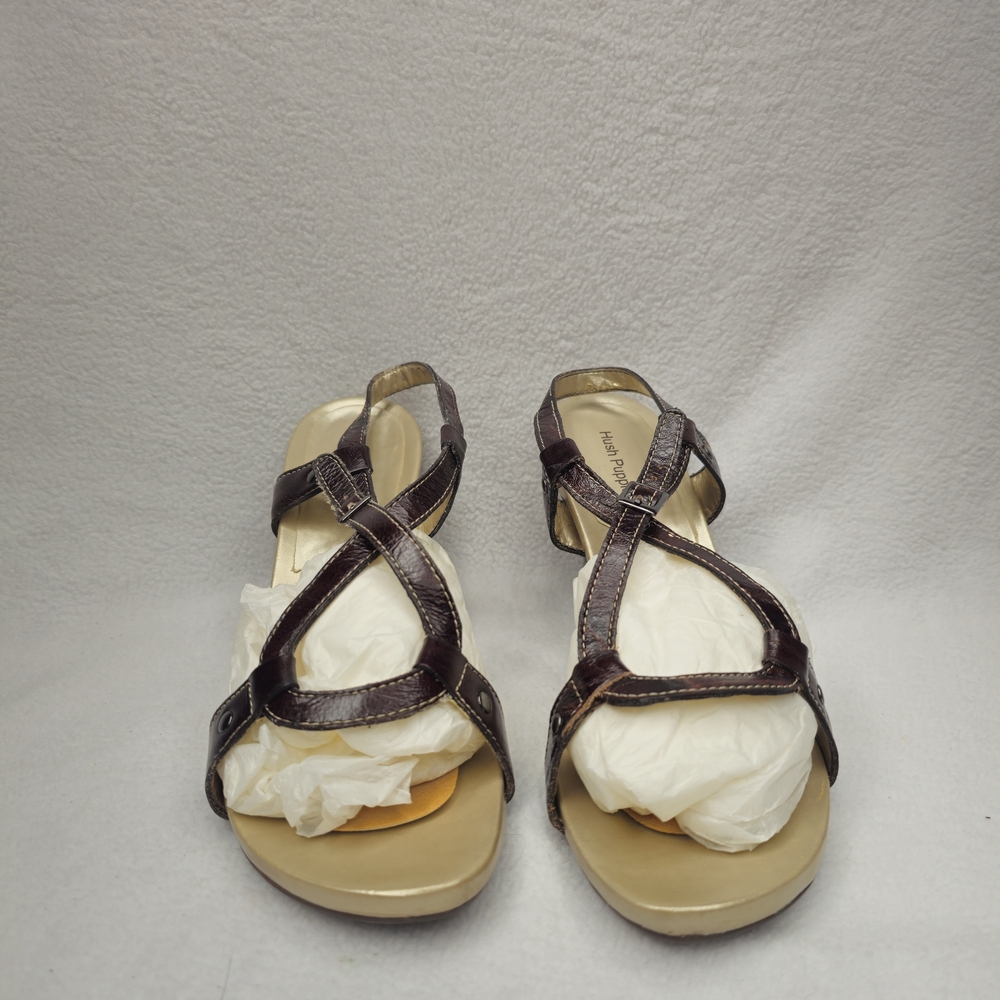 Nickels Dark Brown Crisscross Slingback Sandals